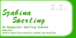 szabina sperling business card